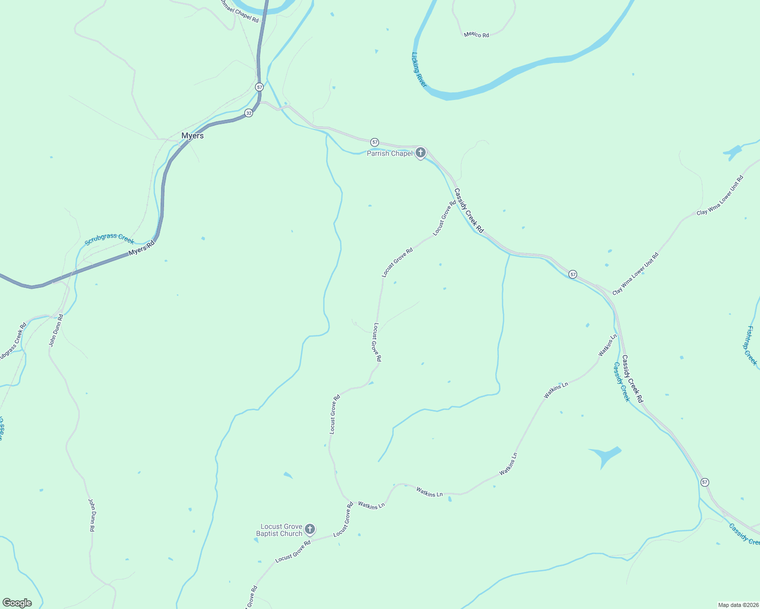 map of restaurants, bars, coffee shops, grocery stores, and more near 3160 Locust Grove Road in Carlisle
