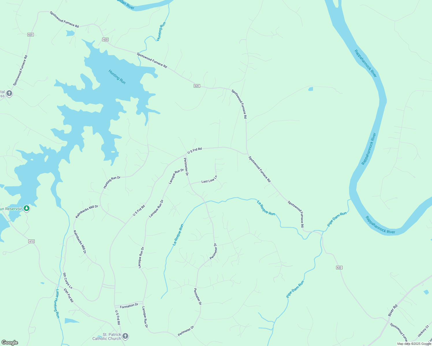 map of restaurants, bars, coffee shops, grocery stores, and more near 13929 Last Line Lane in Fredericksburg