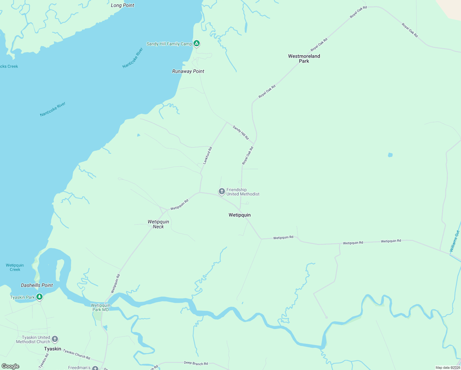 map of restaurants, bars, coffee shops, grocery stores, and more near 22092 Royal Oak Road in Quantico