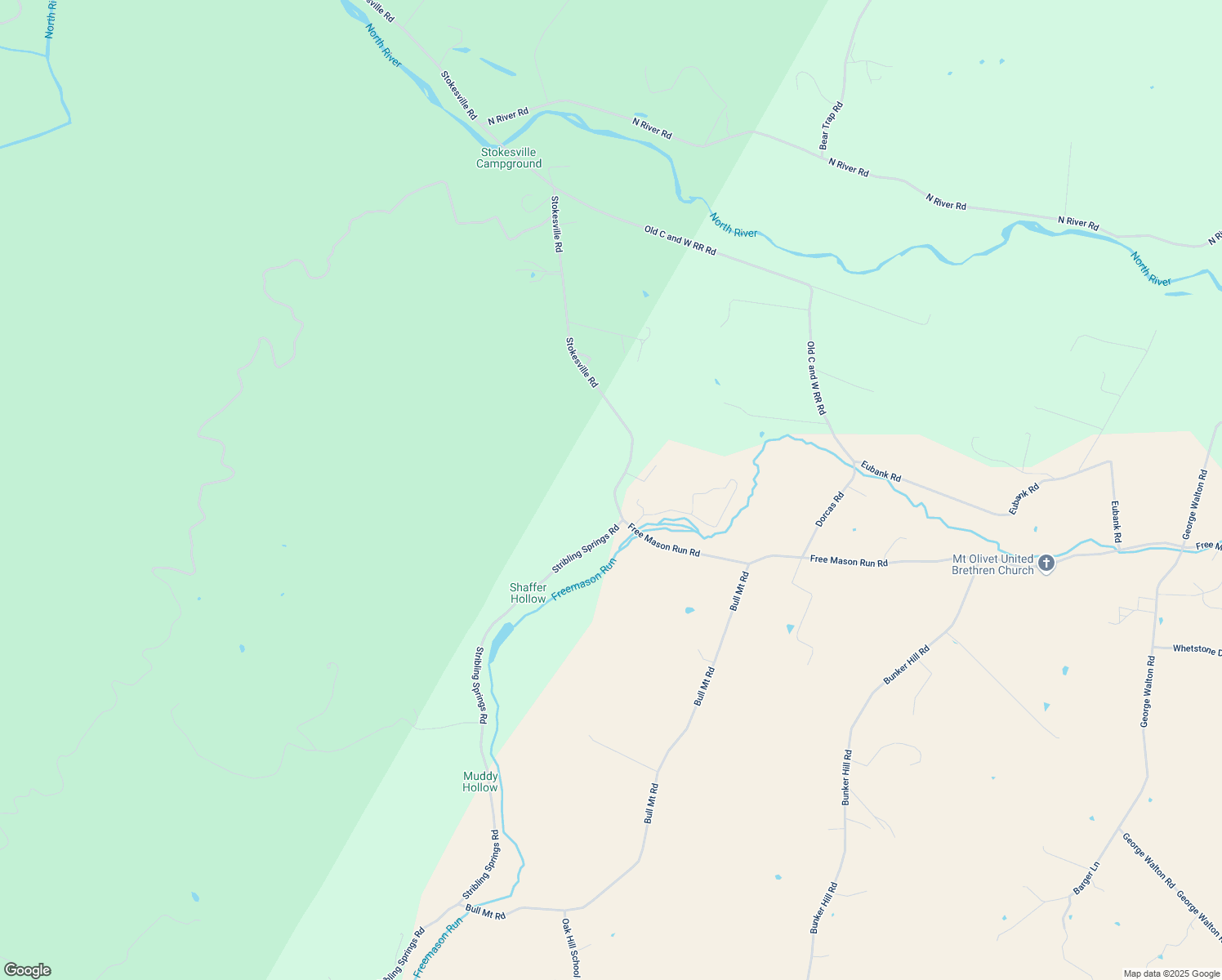 map of restaurants, bars, coffee shops, grocery stores, and more near 80 Stokesville Road in Mount Solon