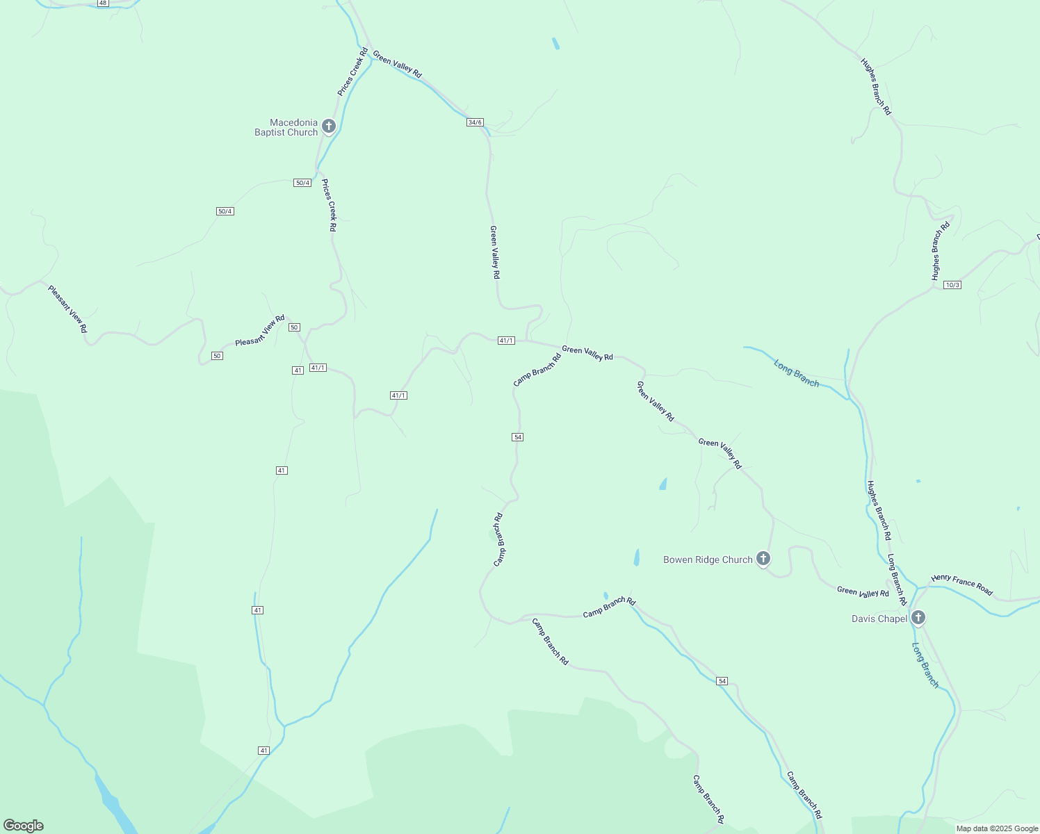 map of restaurants, bars, coffee shops, grocery stores, and more near 4676 Camp Branch Road in Huntington