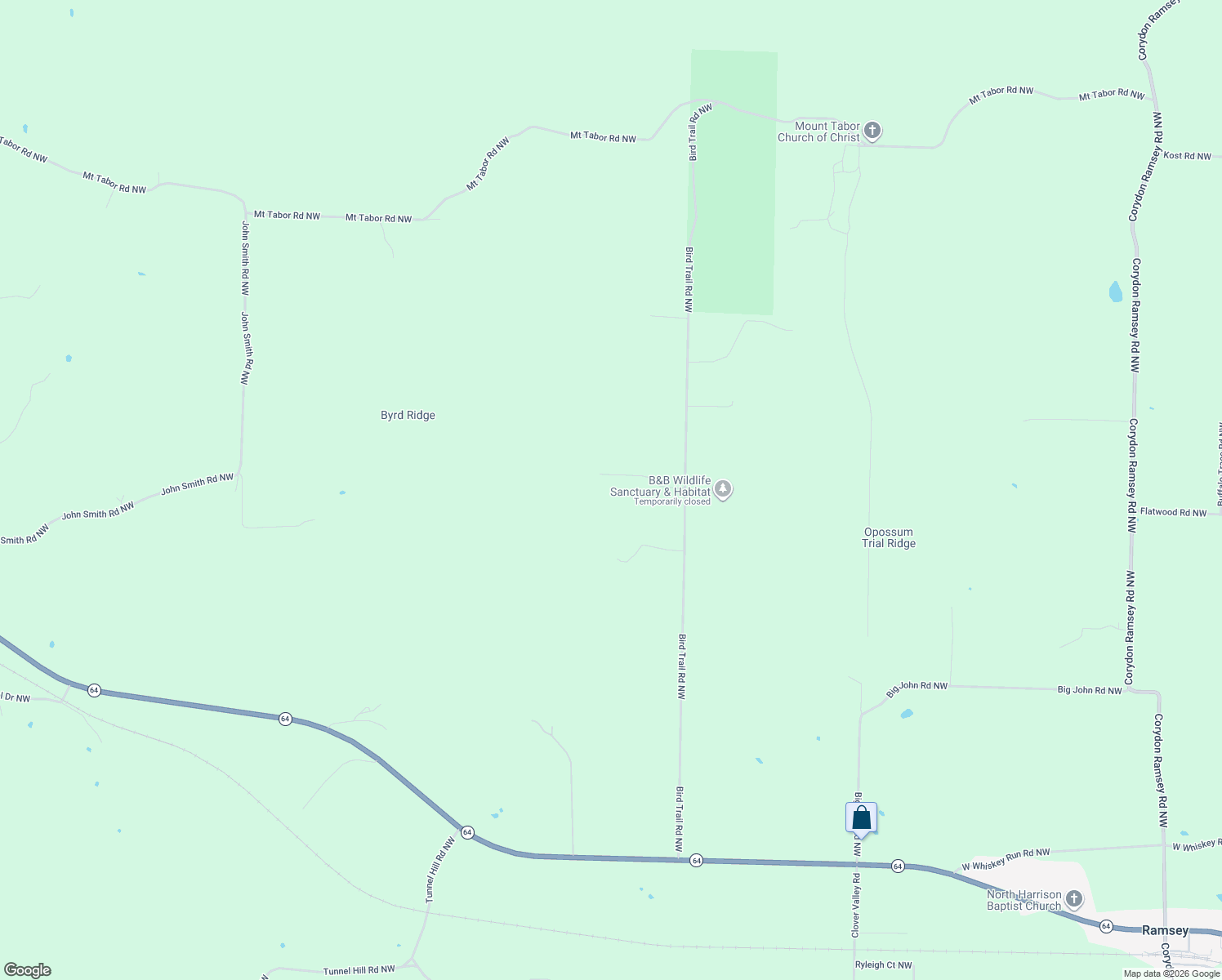 map of restaurants, bars, coffee shops, grocery stores, and more near 3225 Kendall Drive Northwest in Depauw