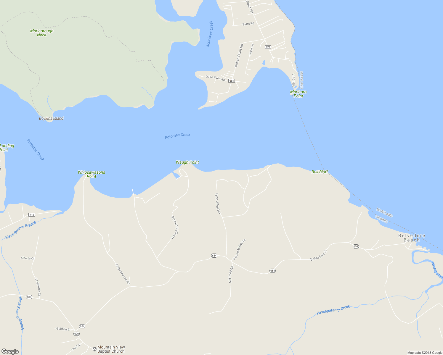 map of restaurants, bars, coffee shops, grocery stores, and more near 2635 Lynn Allen Road in King George