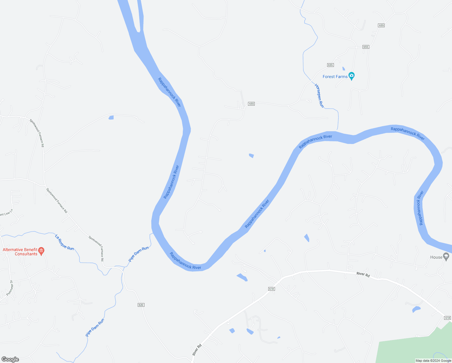 map of restaurants, bars, coffee shops, grocery stores, and more near 5 Ridgeview Circle in Fredericksburg