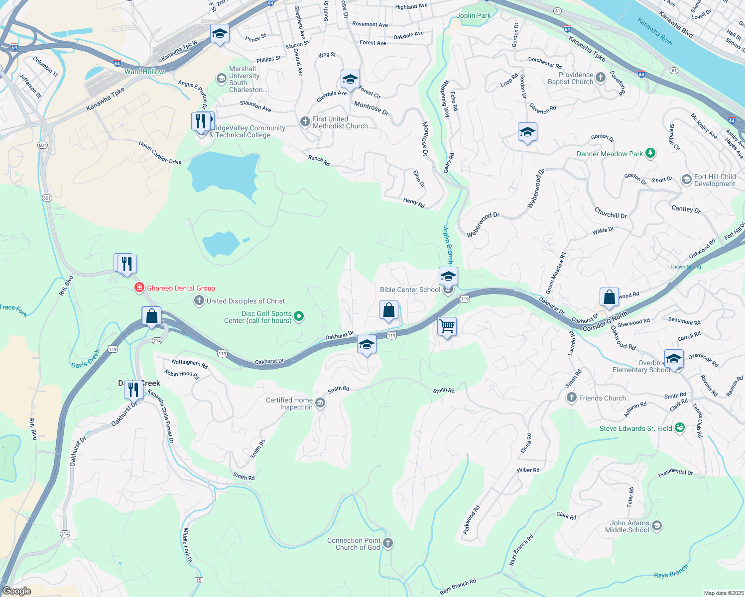 map of restaurants, bars, coffee shops, grocery stores, and more near 1413 Lyndale Dr in Charleston