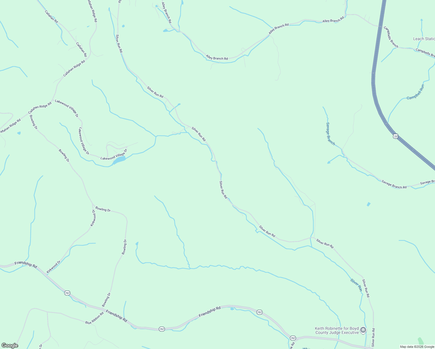 map of restaurants, bars, coffee shops, grocery stores, and more near 16816-16880 Silver Run Road in Catlettsburg