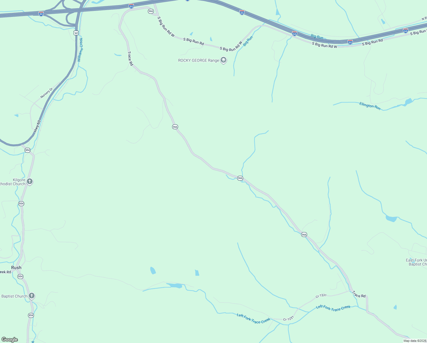 map of restaurants, bars, coffee shops, grocery stores, and more near 15635 Trace Road in Rush