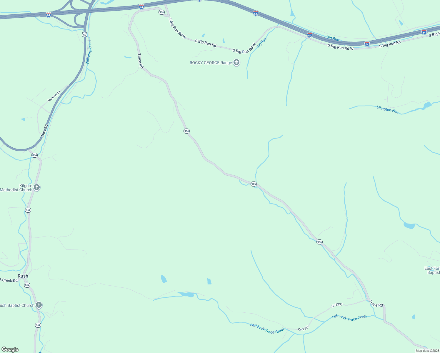 map of restaurants, bars, coffee shops, grocery stores, and more near 15635 Trace Road in Rush