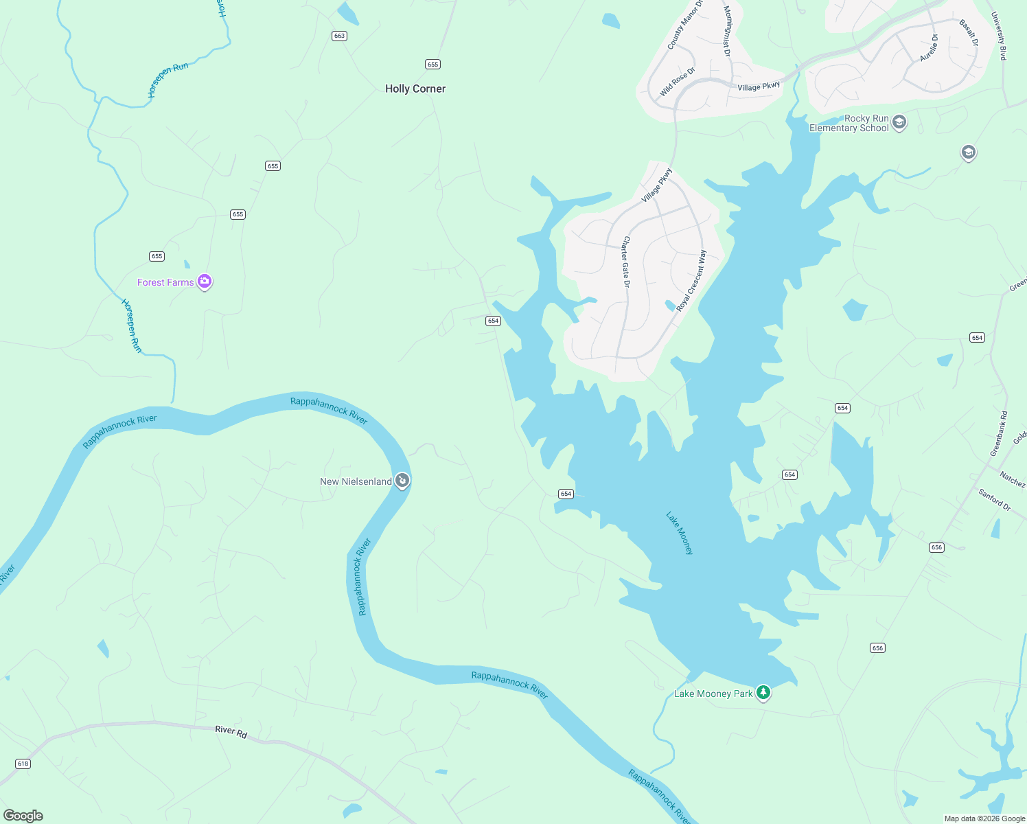 map of restaurants, bars, coffee shops, grocery stores, and more near 461 West Rocky Run Road in Fredericksburg