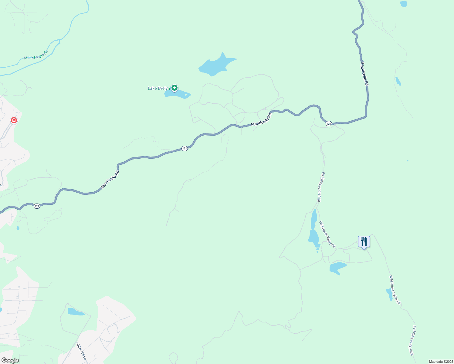 map of restaurants, bars, coffee shops, grocery stores, and more near 2848 Monticello Road in Napa