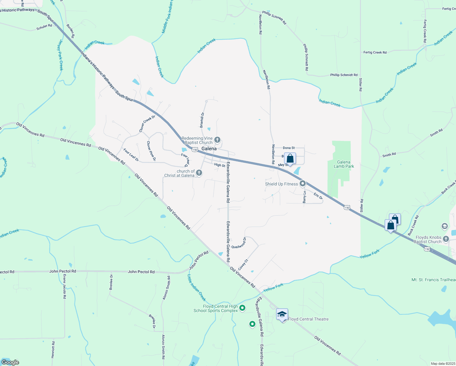 map of restaurants, bars, coffee shops, grocery stores, and more near 4998 Edwardsville Galena Rd in Galena