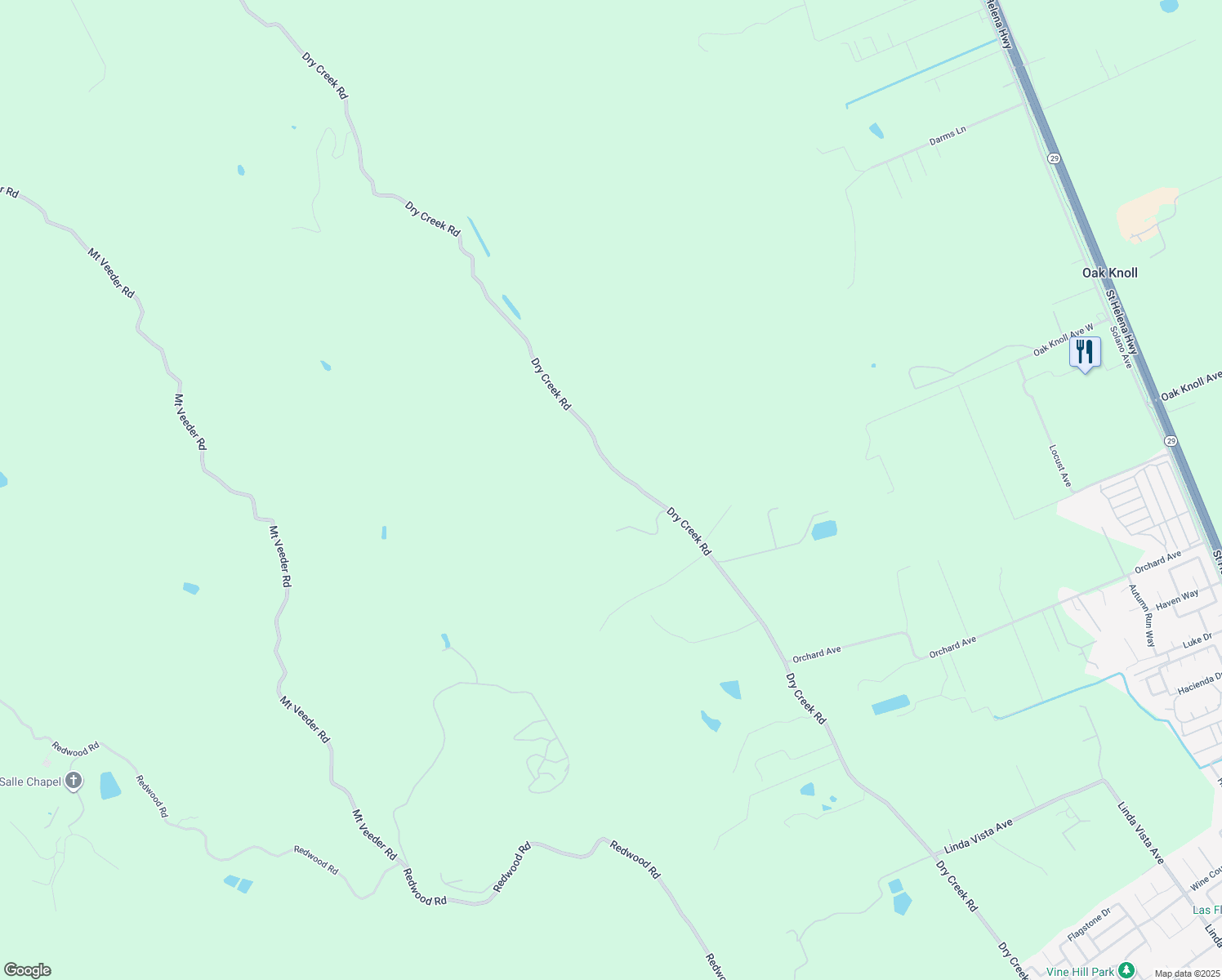map of restaurants, bars, coffee shops, grocery stores, and more near 4240 Dry Creek Road in Napa