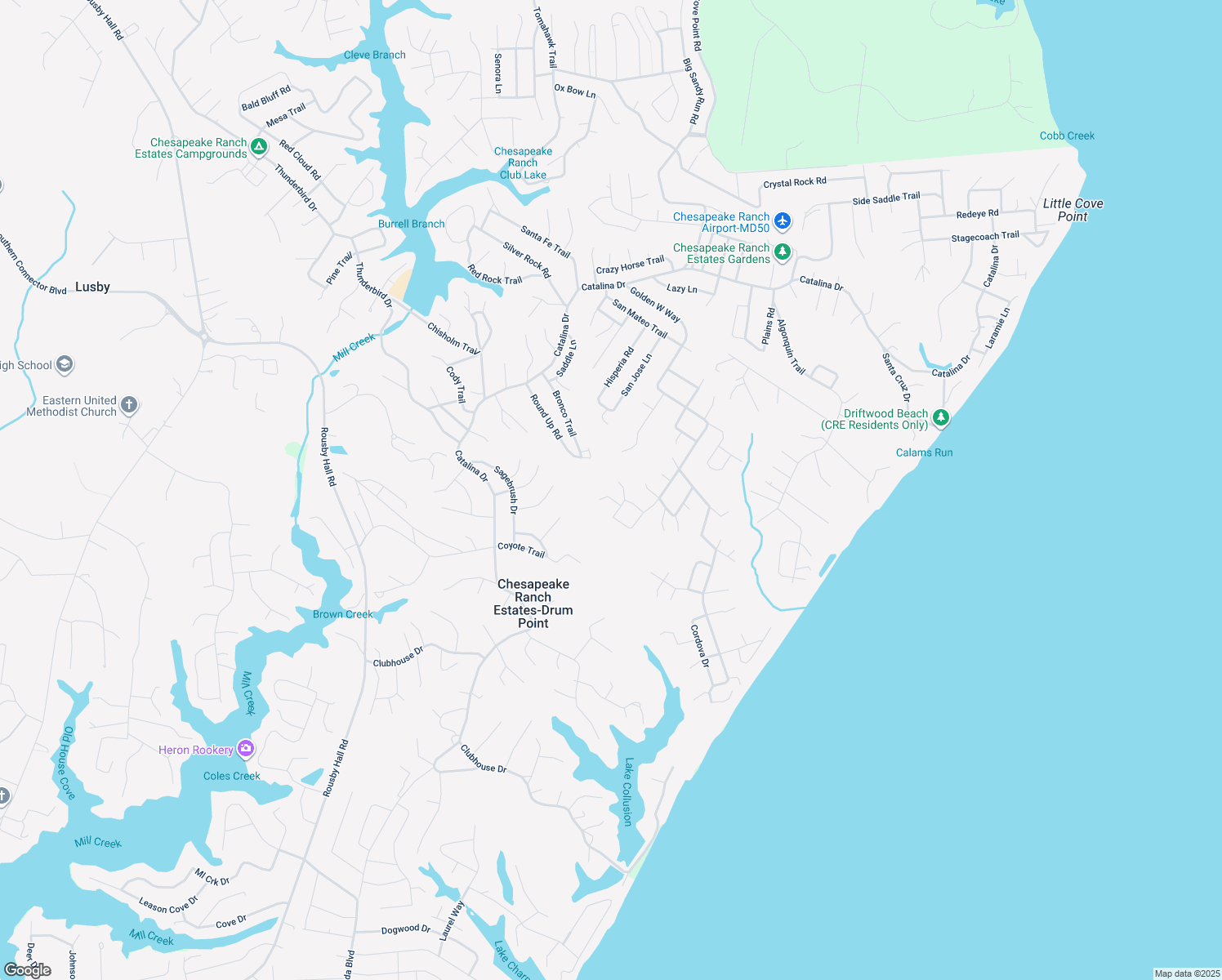 map of restaurants, bars, coffee shops, grocery stores, and more near 970 Santa Rosa Lane in Lusby
