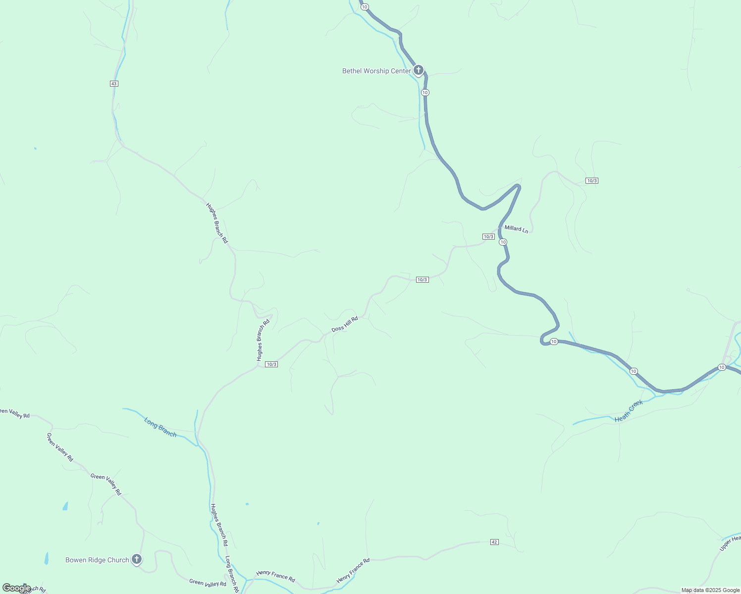 map of restaurants, bars, coffee shops, grocery stores, and more near 4871 Doss Hill Rd in Huntington