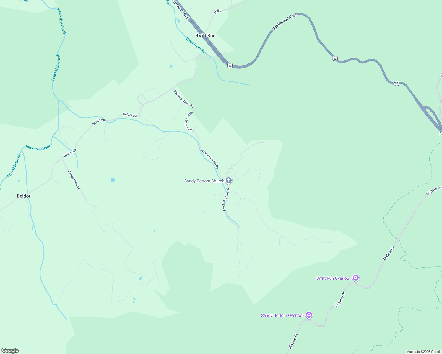 map of restaurants, bars, coffee shops, grocery stores, and more near Sandy Bottom Road in Elkton
