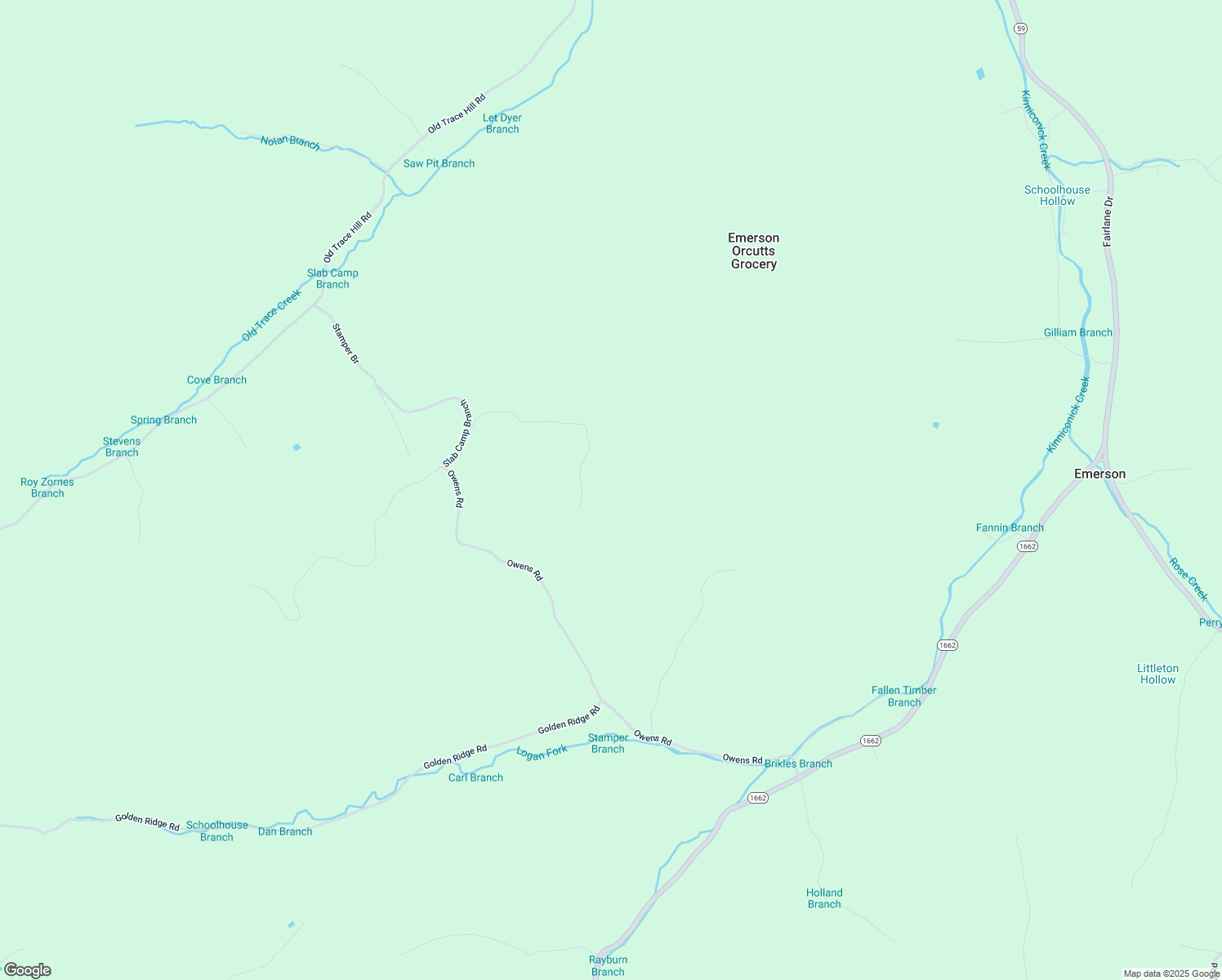 map of restaurants, bars, coffee shops, grocery stores, and more near 1214 Stevens Ridge Road in Emerson