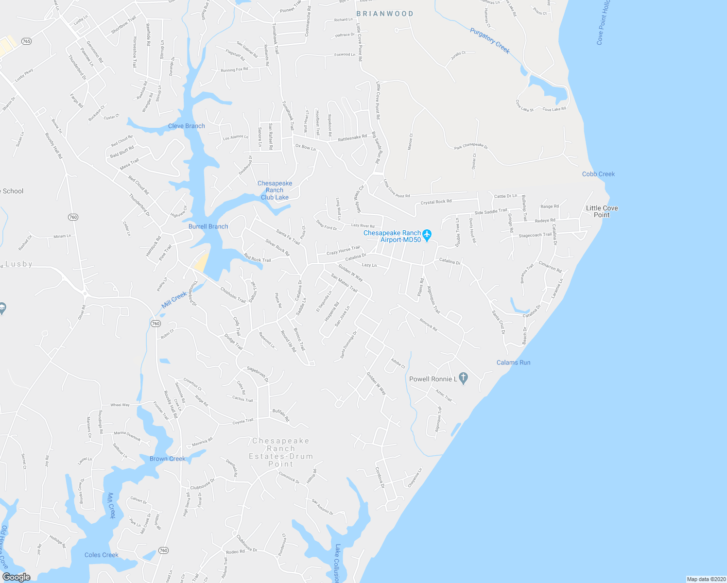 map of restaurants, bars, coffee shops, grocery stores, and more near 858 San Mateo Trail in Lusby