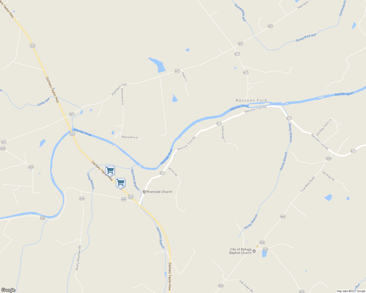 map of restaurants, bars, coffee shops, grocery stores, and more near 24291 Raccoon Ford Road in Culpeper