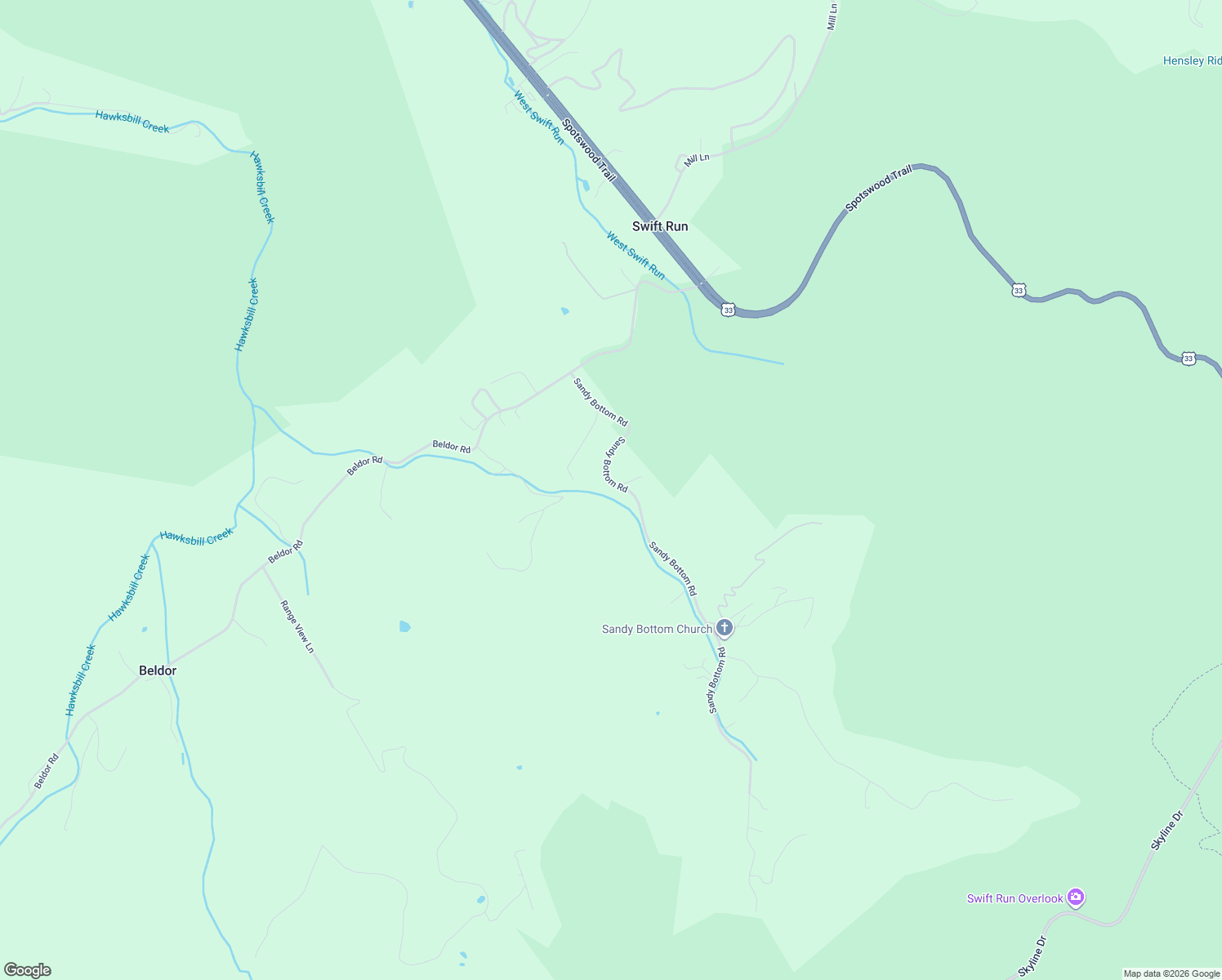 map of restaurants, bars, coffee shops, grocery stores, and more near Sandy Bottom Road in Elkton