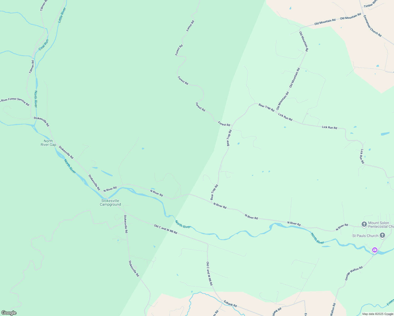 map of restaurants, bars, coffee shops, grocery stores, and more near 331 Bear Trap Farm Road in Mount Solon