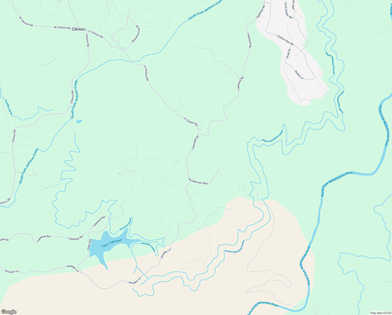map of restaurants, bars, coffee shops, grocery stores, and more near 10440 Tabeaud Road in Pine Grove