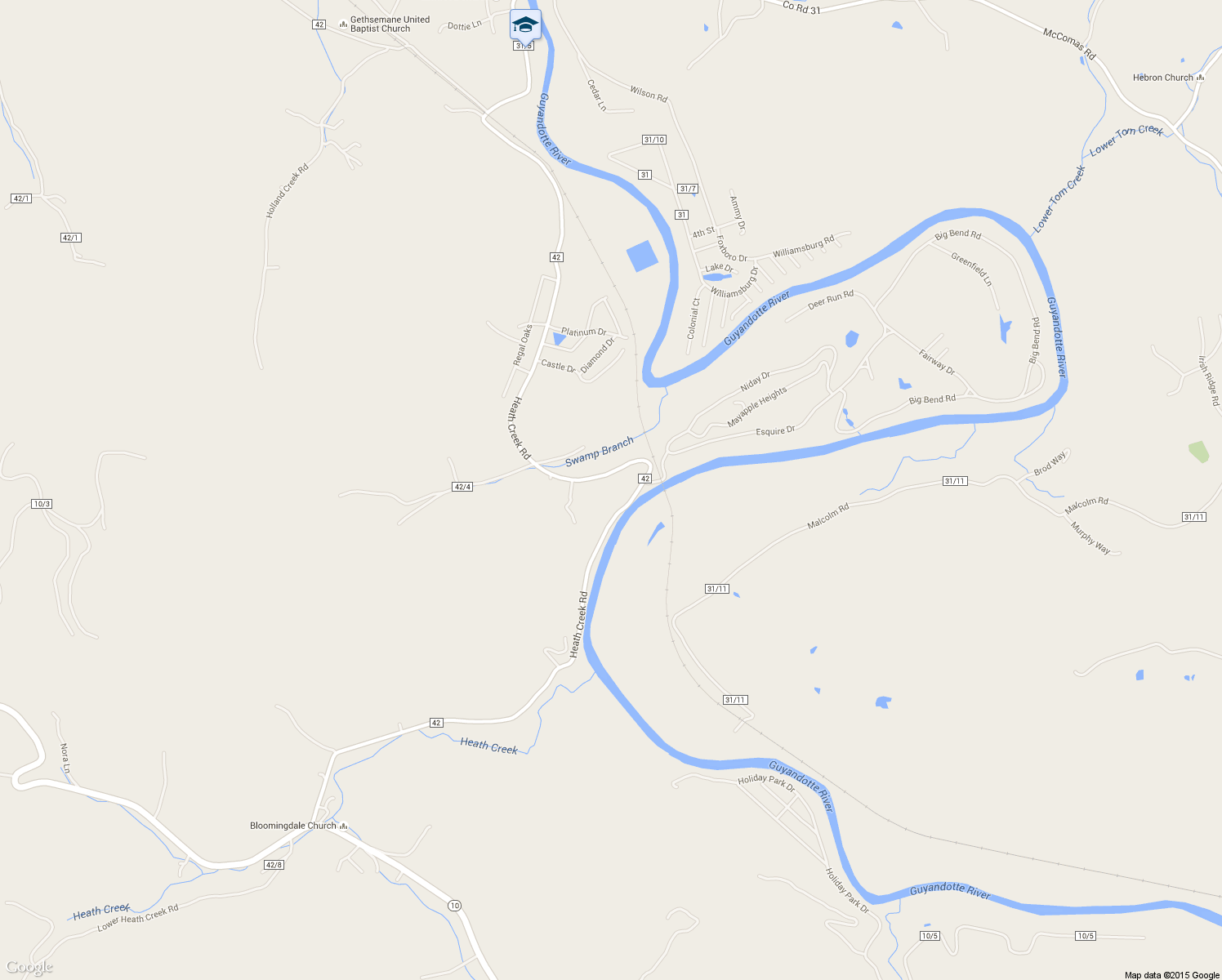 map of restaurants, bars, coffee shops, grocery stores, and more near 5191B Heath Creek Rd in Barboursville