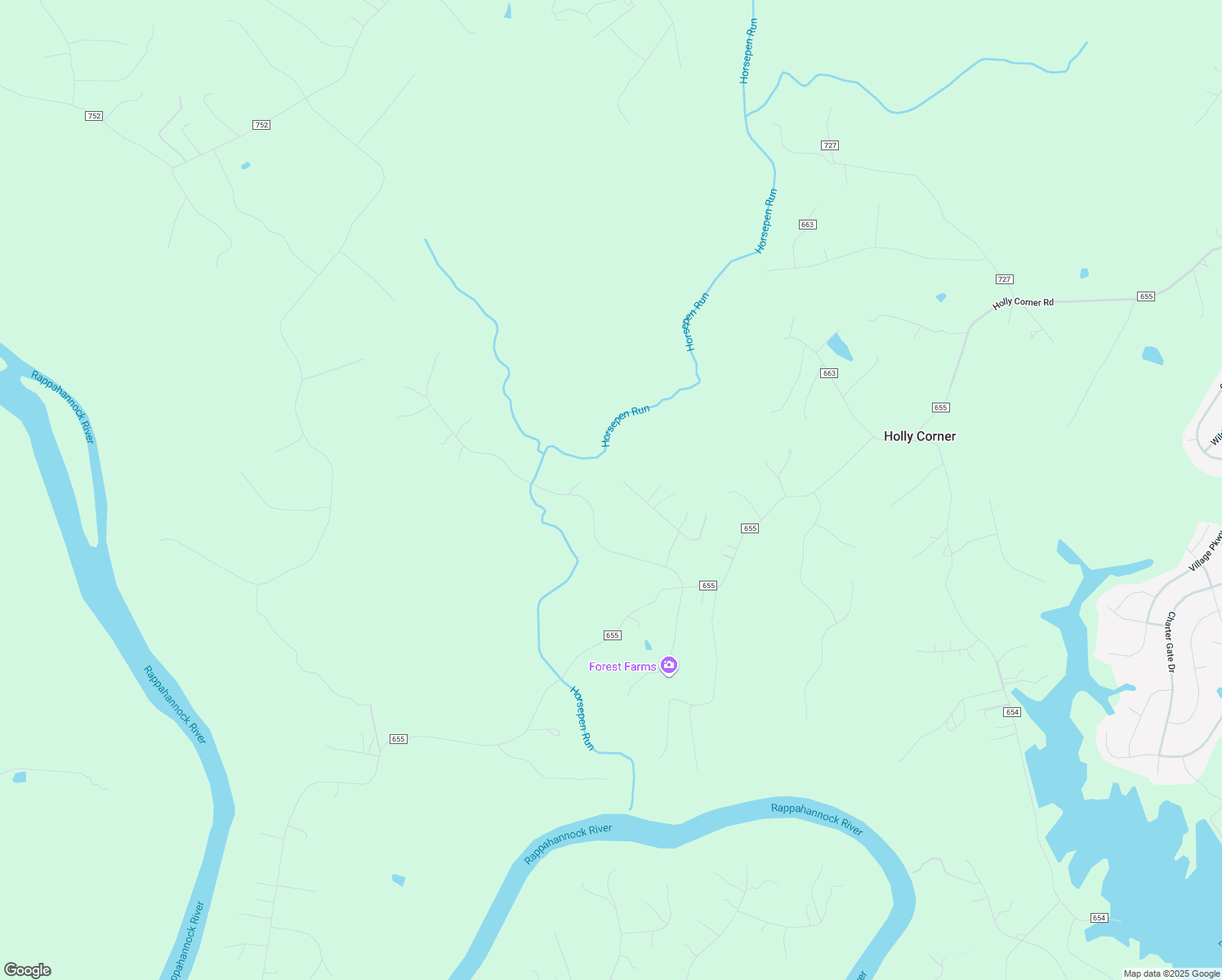map of restaurants, bars, coffee shops, grocery stores, and more near 18 Bayberry Lane in Fredericksburg
