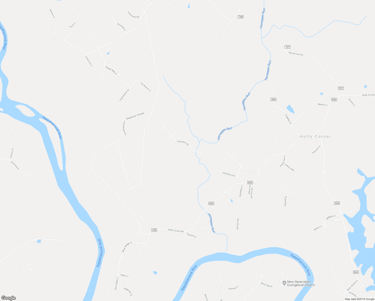 map of restaurants, bars, coffee shops, grocery stores, and more near 193 Holly Berry Road in Fredericksburg