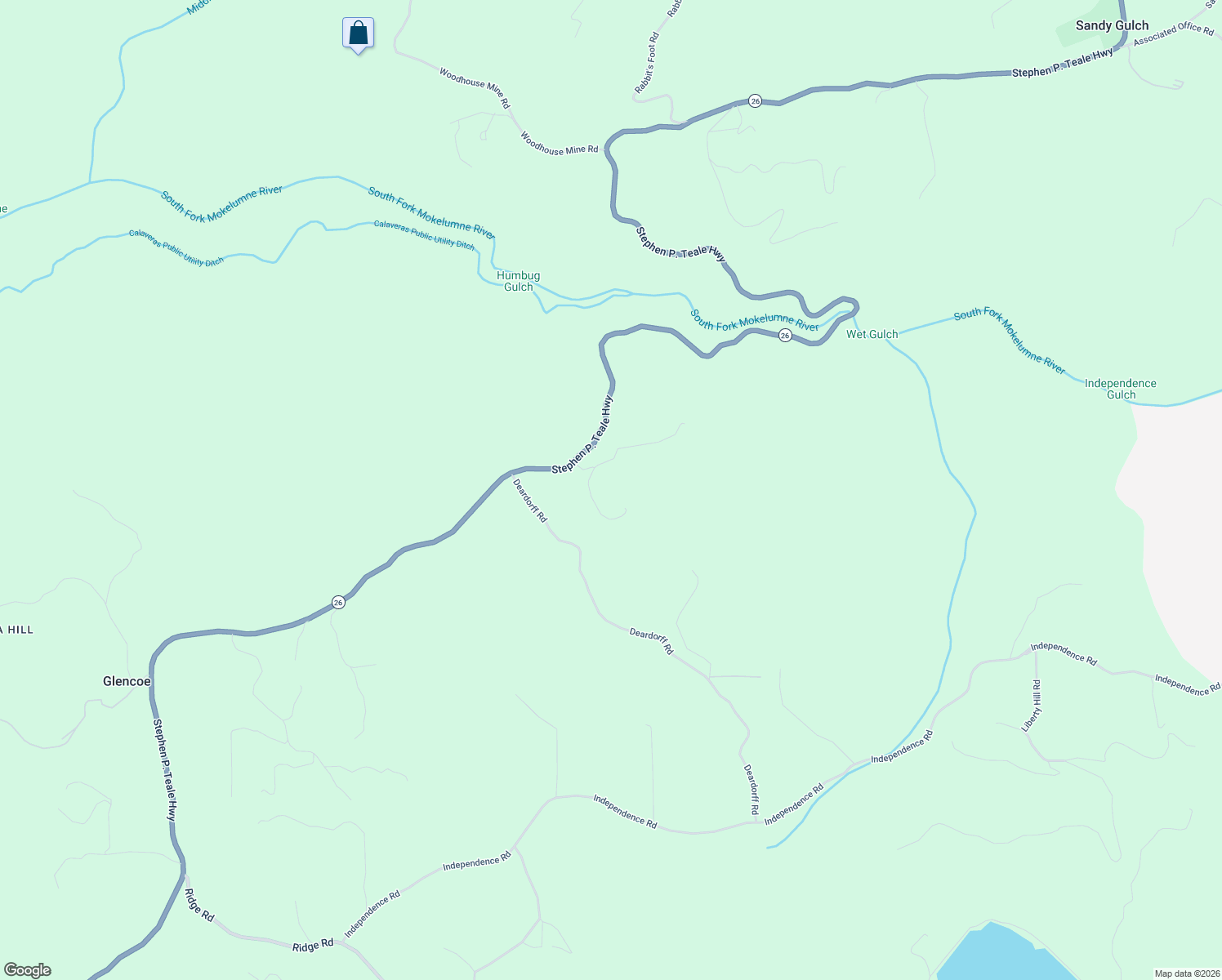 map of restaurants, bars, coffee shops, grocery stores, and more near 17535 Humbug Creek Road in Glencoe