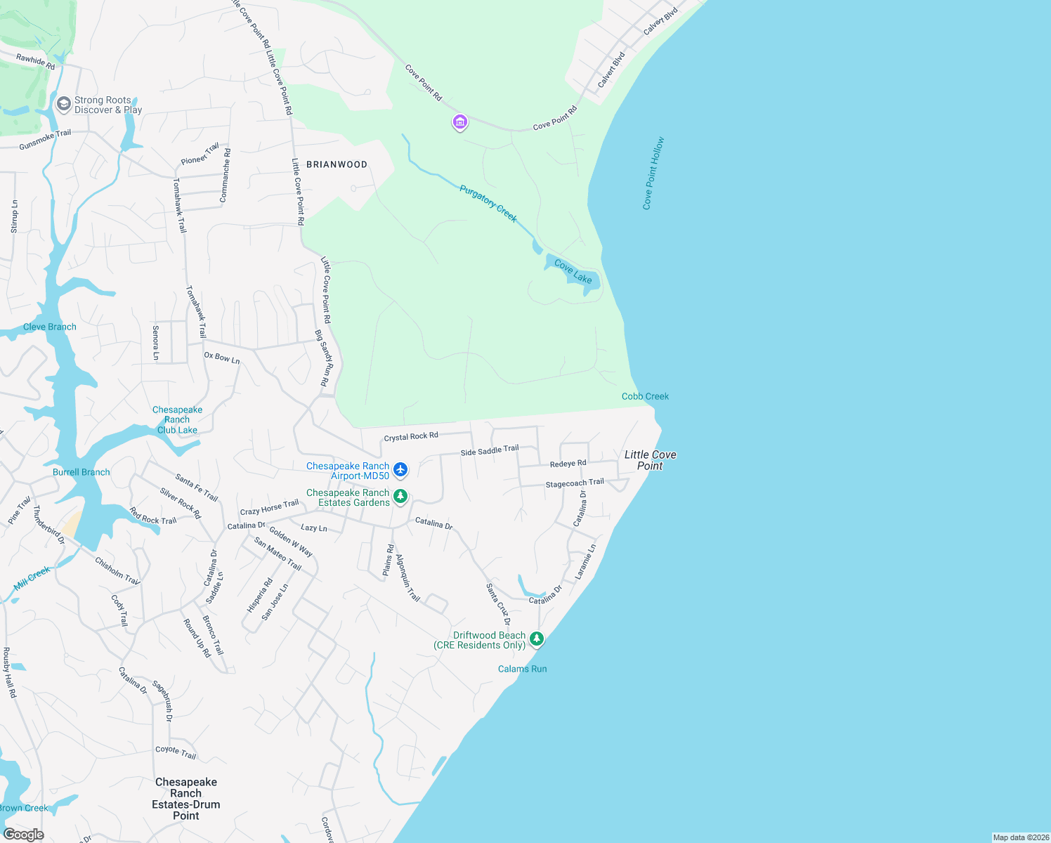 map of restaurants, bars, coffee shops, grocery stores, and more near 1080 Cattle Dr Ln in Lusby