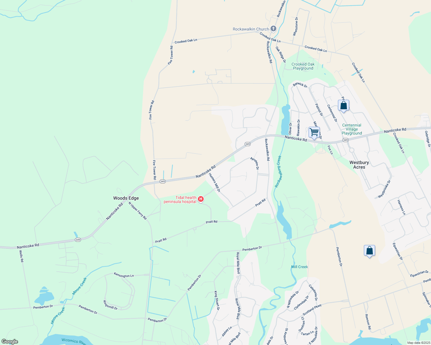 map of restaurants, bars, coffee shops, grocery stores, and more near 26787 Nanticoke Road in Salisbury