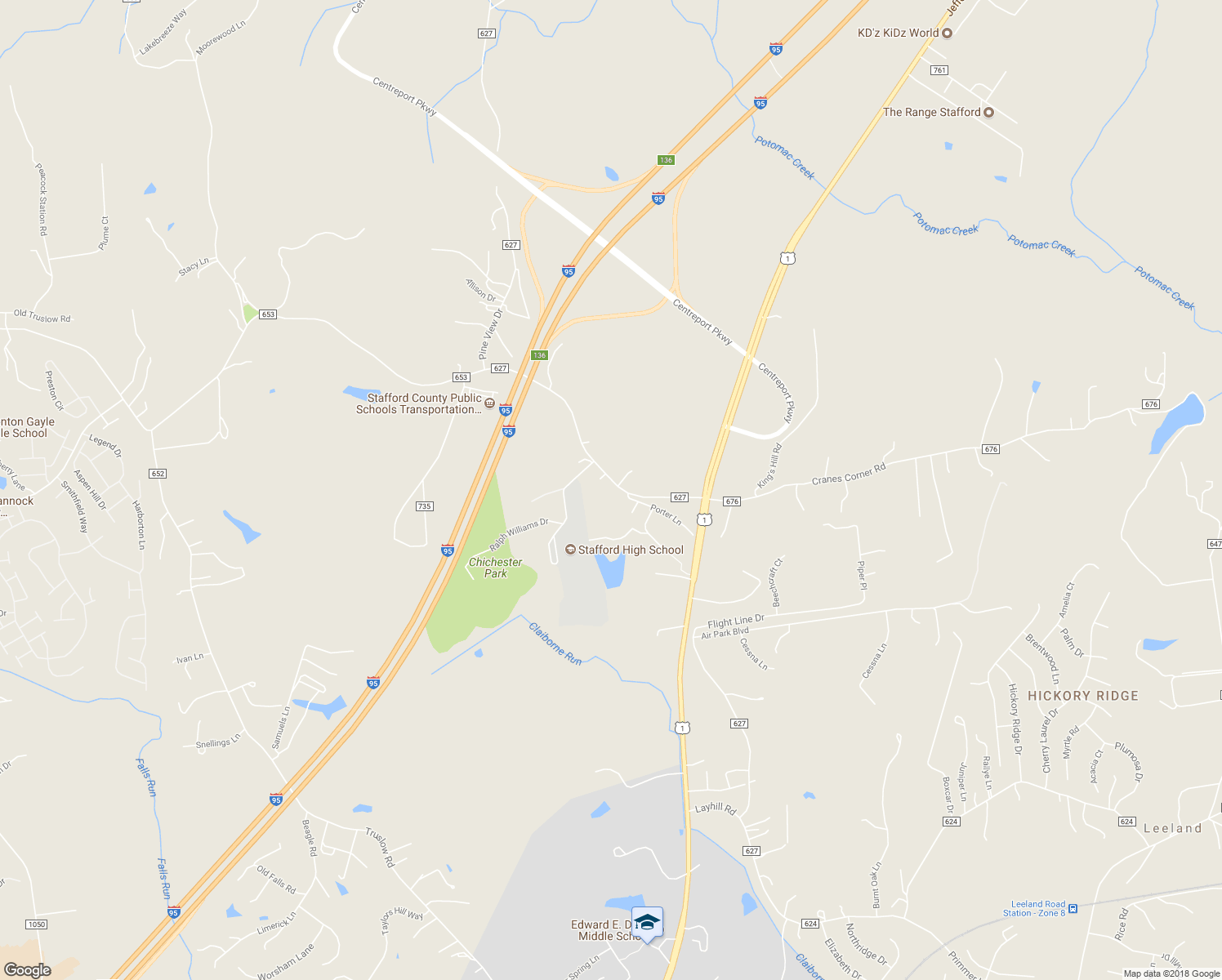 map of restaurants, bars, coffee shops, grocery stores, and more near 71 Enon Road in Fredericksburg