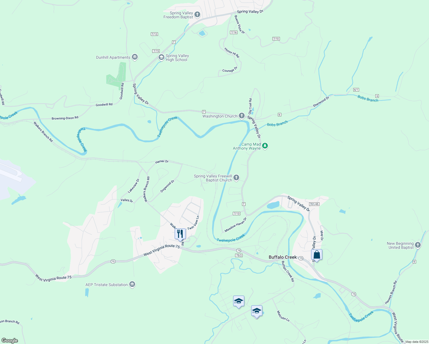 map of restaurants, bars, coffee shops, grocery stores, and more near 15 Dogwood Drive in Huntington