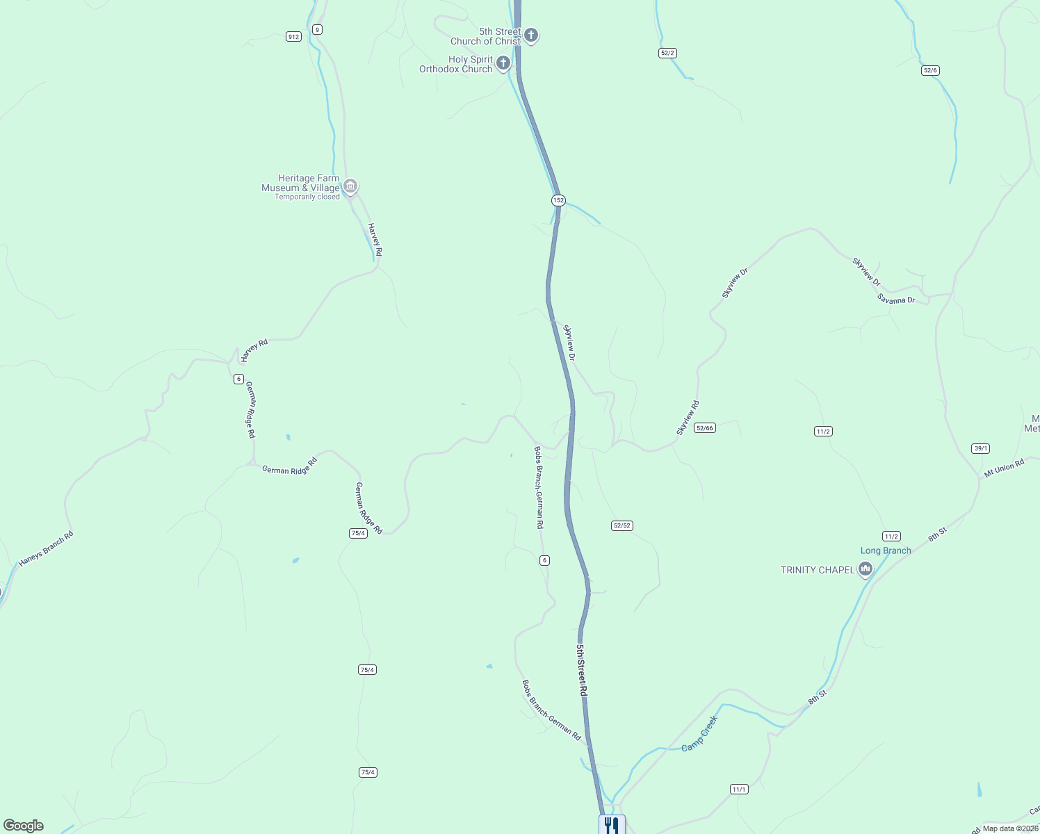 map of restaurants, bars, coffee shops, grocery stores, and more near 226 German Ridge Road in Huntington