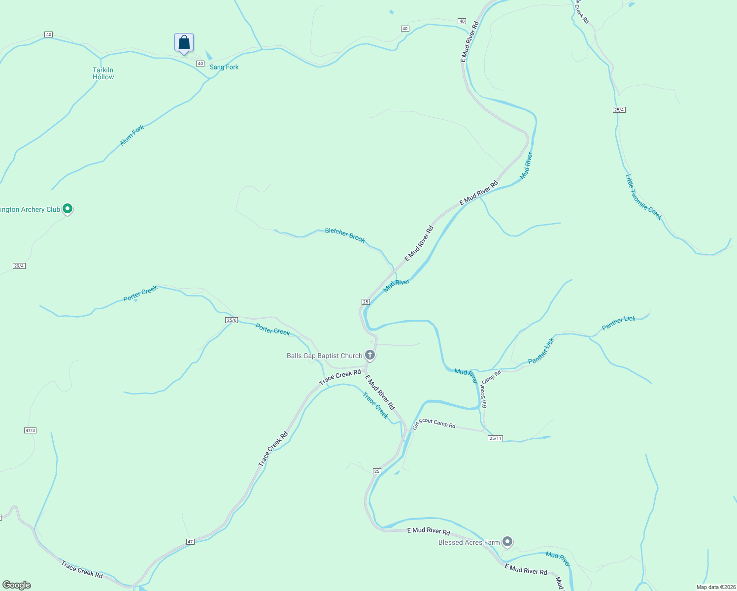 map of restaurants, bars, coffee shops, grocery stores, and more near 2859 East Mud River Road in Milton