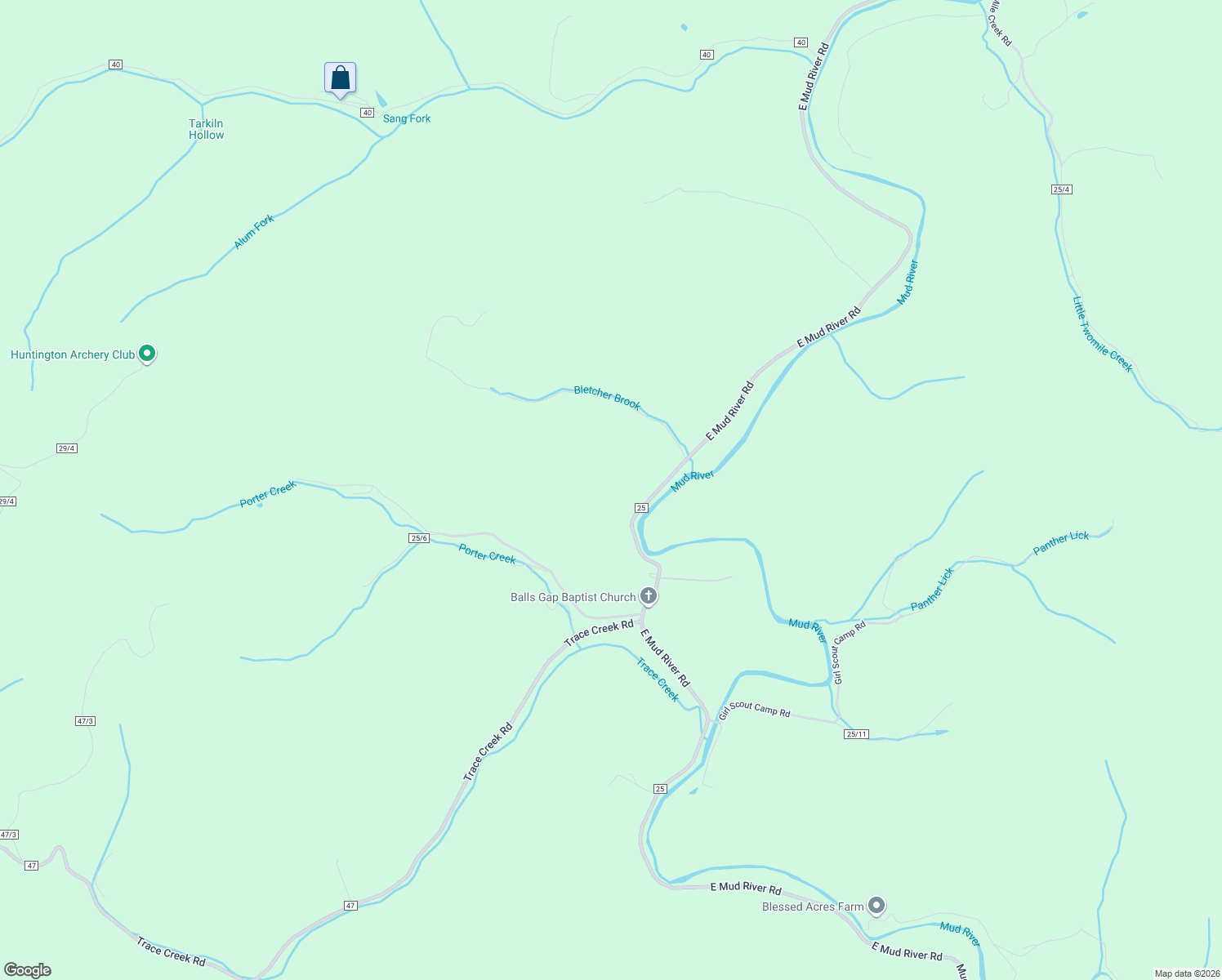 map of restaurants, bars, coffee shops, grocery stores, and more near 2859 East Mud River Road in Milton