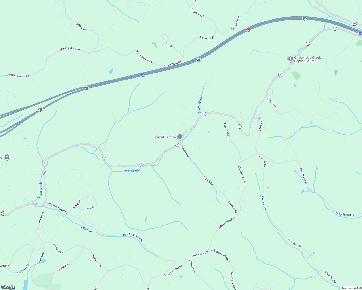 map of restaurants, bars, coffee shops, grocery stores, and more near 16181-16199 State Highway 3 in Catlettsburg