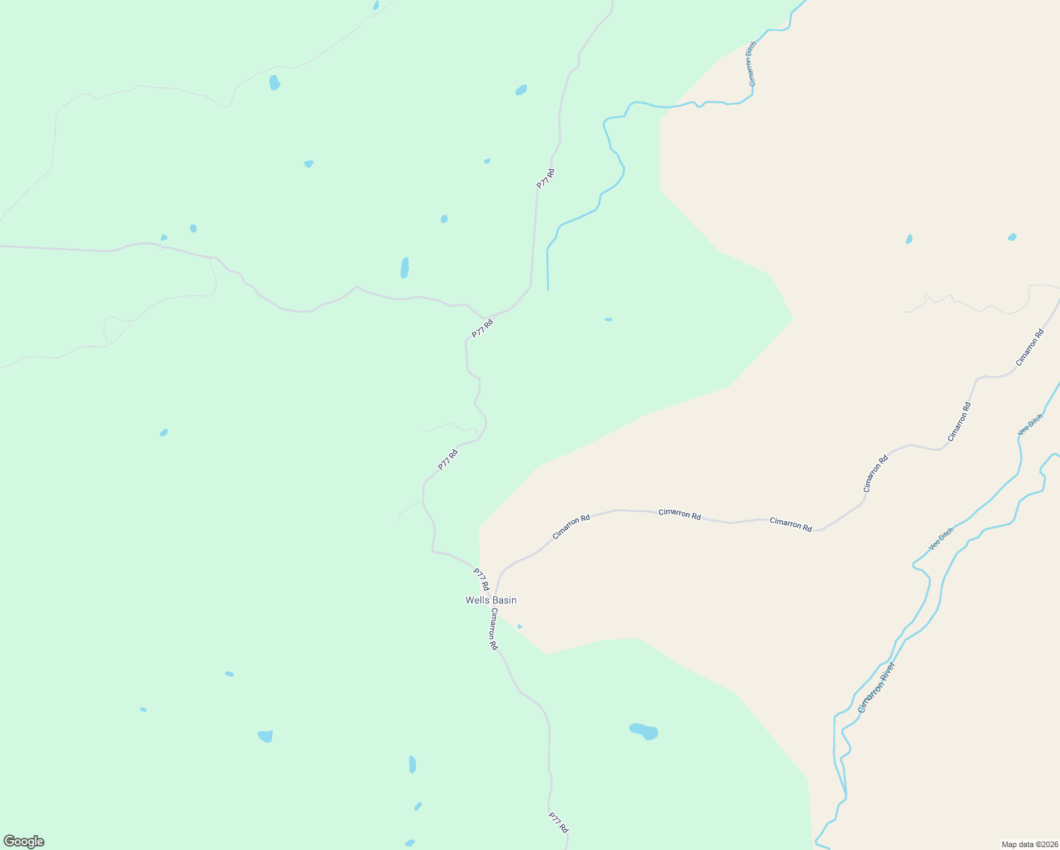 map of restaurants, bars, coffee shops, grocery stores, and more near 22000 P77 Road in Cimarron