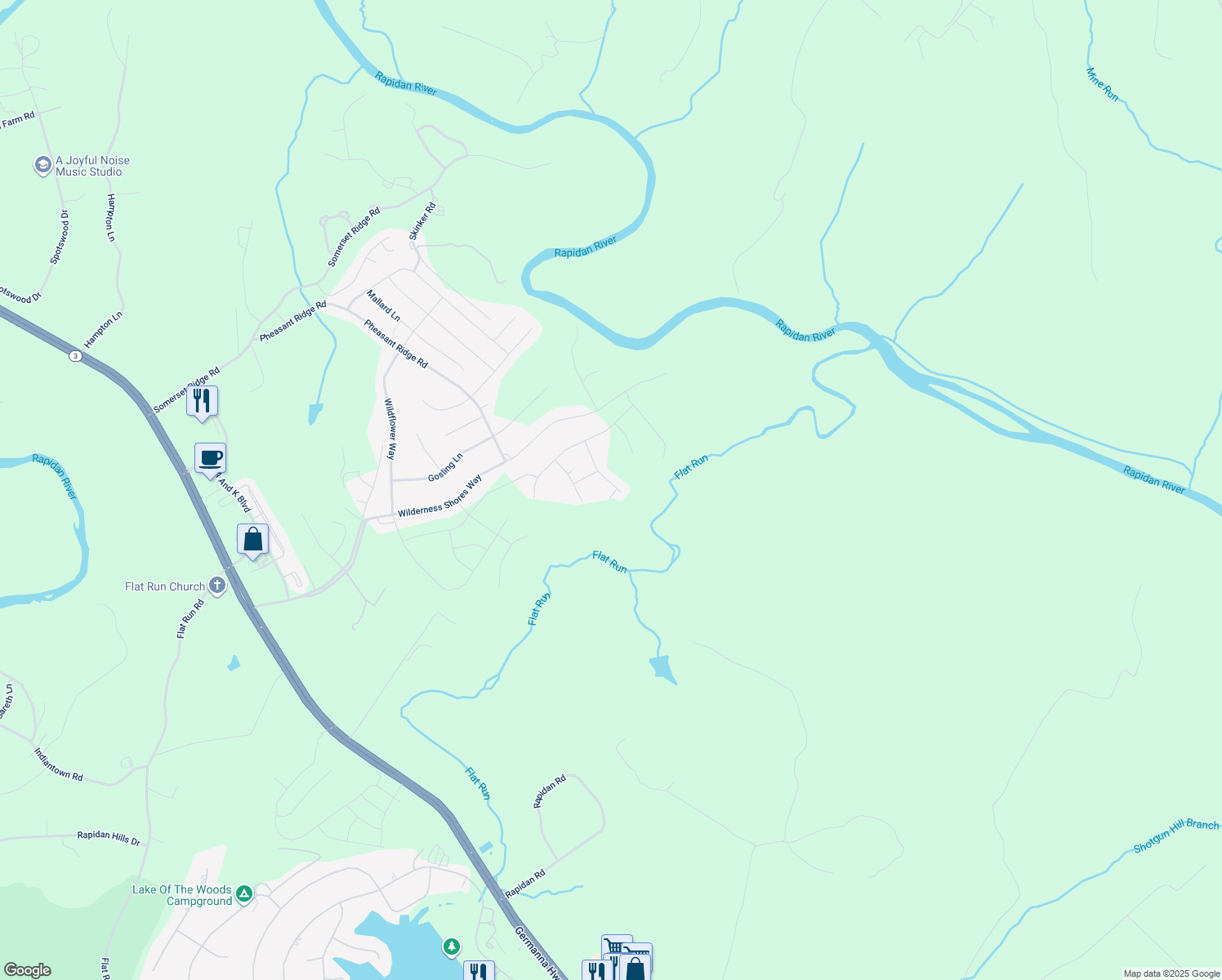 map of restaurants, bars, coffee shops, grocery stores, and more near 2754 Bears Den Drive in Locust Grove