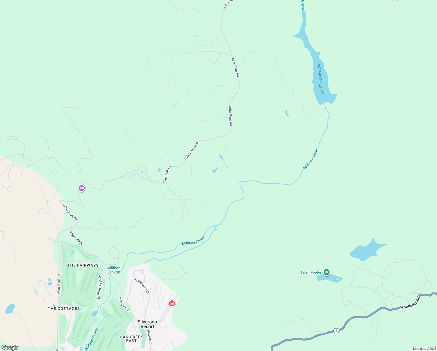 map of restaurants, bars, coffee shops, grocery stores, and more near 2682 Atlas Peak Road in Napa