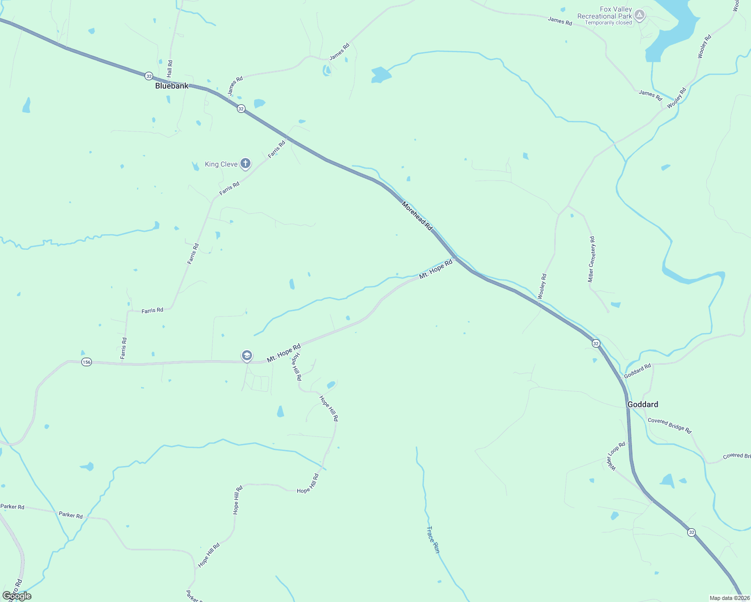 map of restaurants, bars, coffee shops, grocery stores, and more near 424 Mount Hope Road in Flemingsburg
