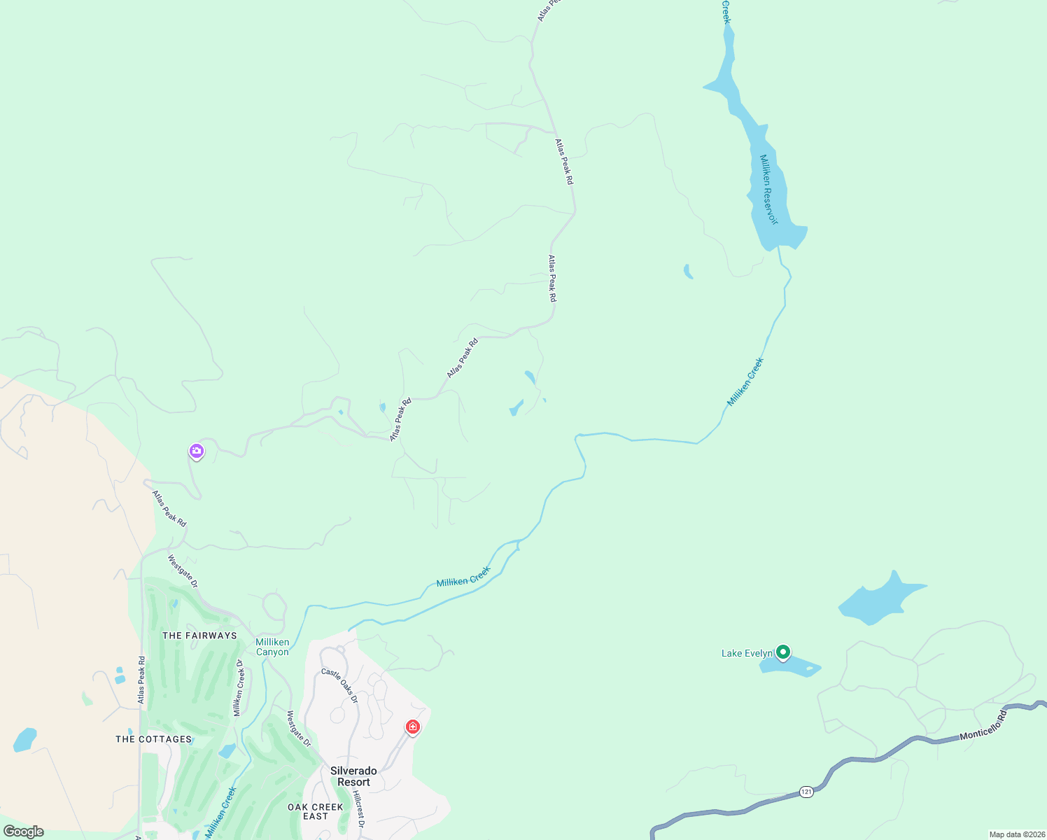 map of restaurants, bars, coffee shops, grocery stores, and more near 2682 Atlas Peak Road in Napa