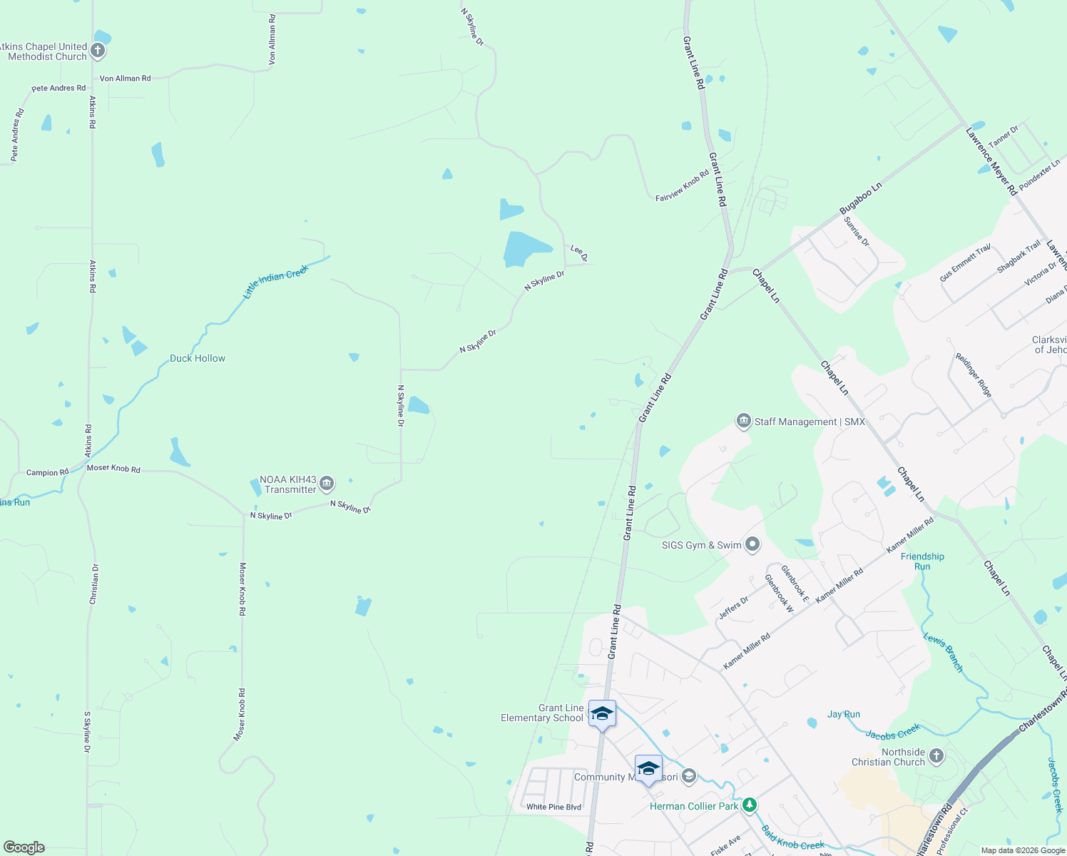 map of restaurants, bars, coffee shops, grocery stores, and more near 510 Payne Road in New Albany