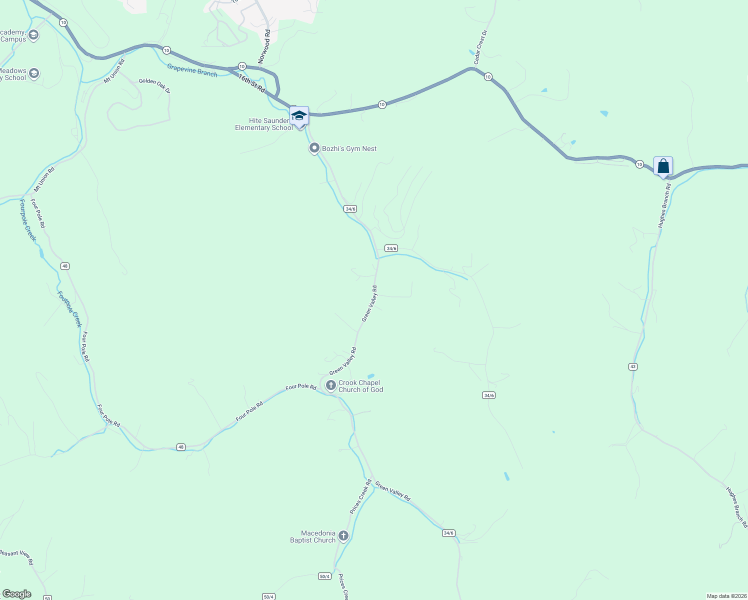 map of restaurants, bars, coffee shops, grocery stores, and more near County Road 34/6 in Huntington