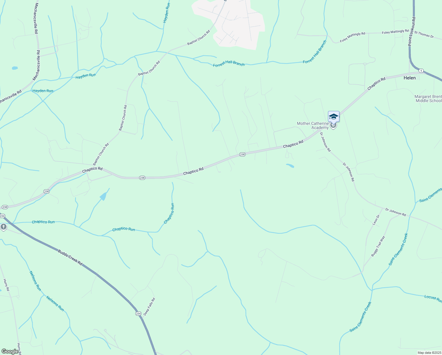 map of restaurants, bars, coffee shops, grocery stores, and more near 38385 Chaptico Road in Mechanicsville