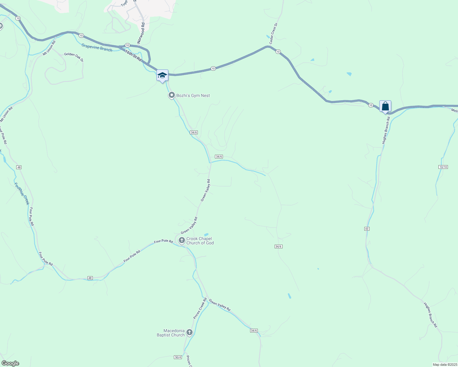 map of restaurants, bars, coffee shops, grocery stores, and more near 110 Lynn Courtney Drive in Huntington