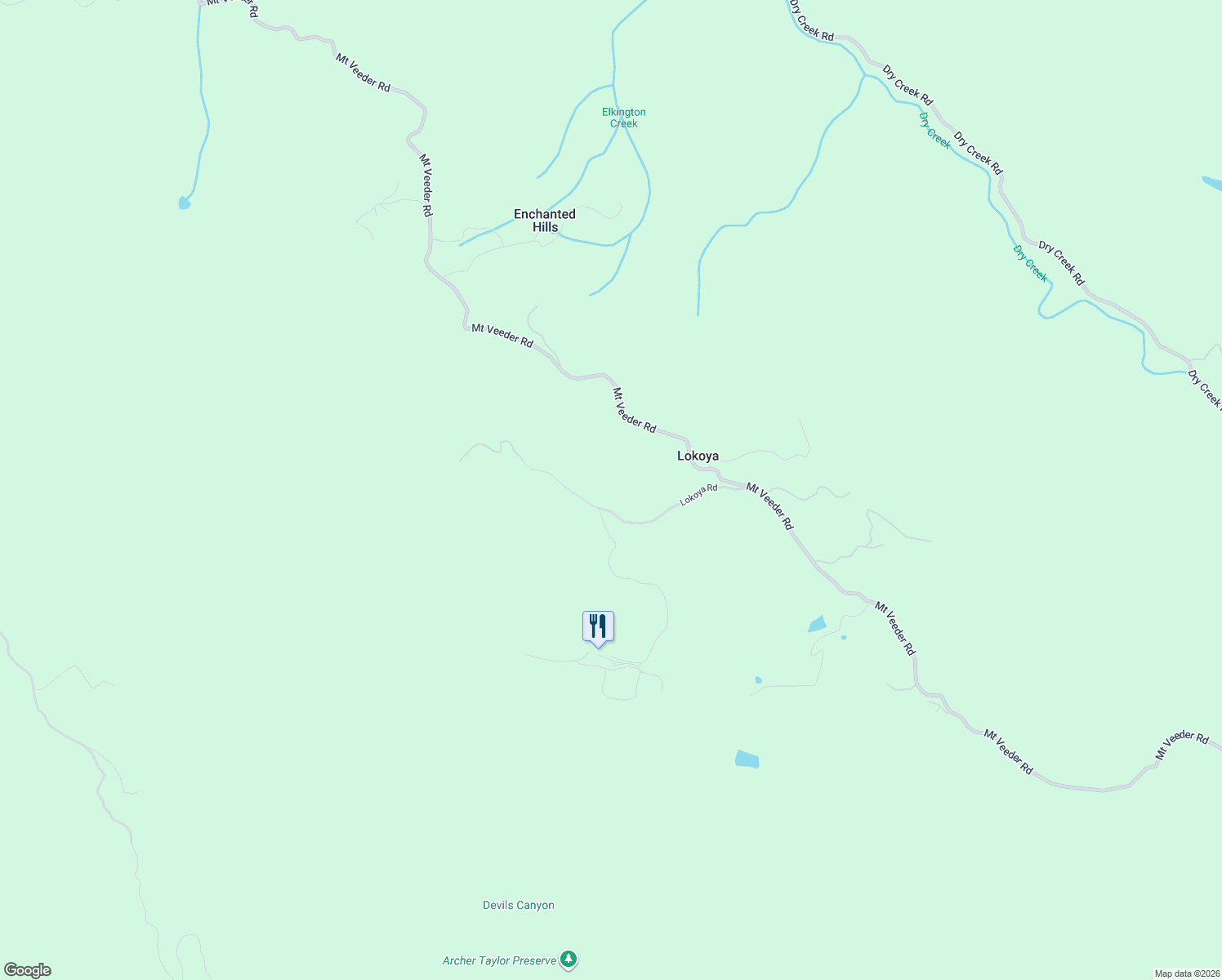 map of restaurants, bars, coffee shops, grocery stores, and more near 1140 Lokoya Road in Napa