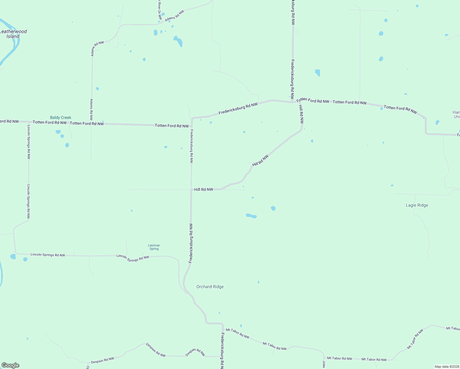 map of restaurants, bars, coffee shops, grocery stores, and more near Hill Road Northwest in Harrison County