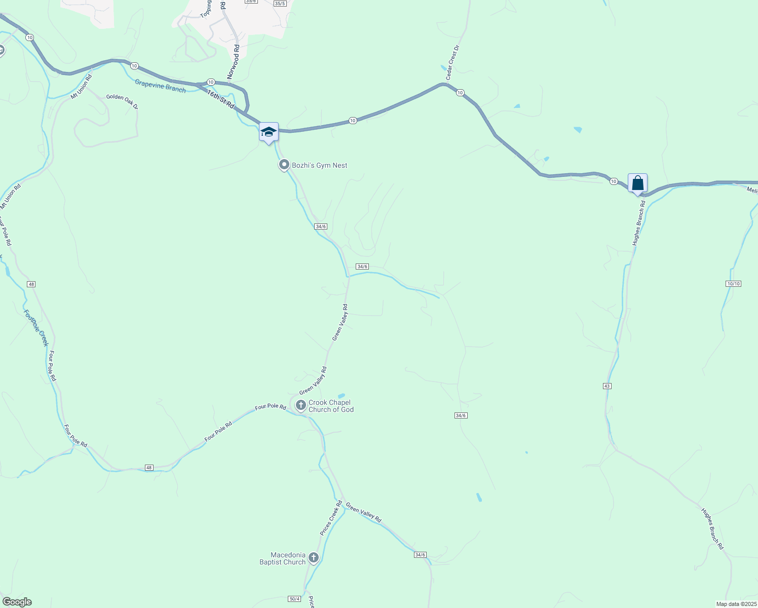 map of restaurants, bars, coffee shops, grocery stores, and more near 110 Lynn Courtney Drive in Huntington