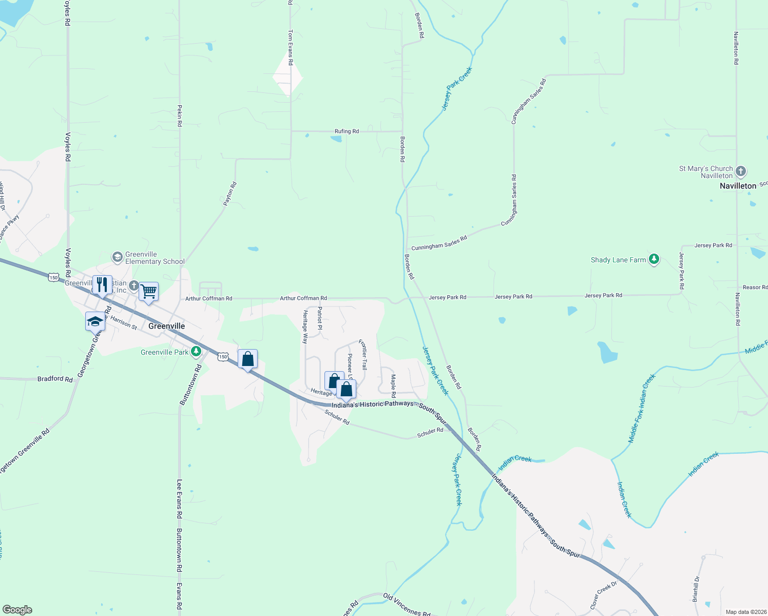 map of restaurants, bars, coffee shops, grocery stores, and more near 8567-8967 Arthur Coffman Rd in Greenville